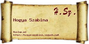 Hogya Szabina névjegykártya